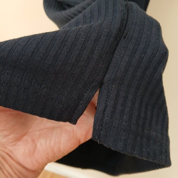 Avec Les Filles Prairie Rib Knit Stretch Dress Navy Blue Size Large - Picture 7 of 8